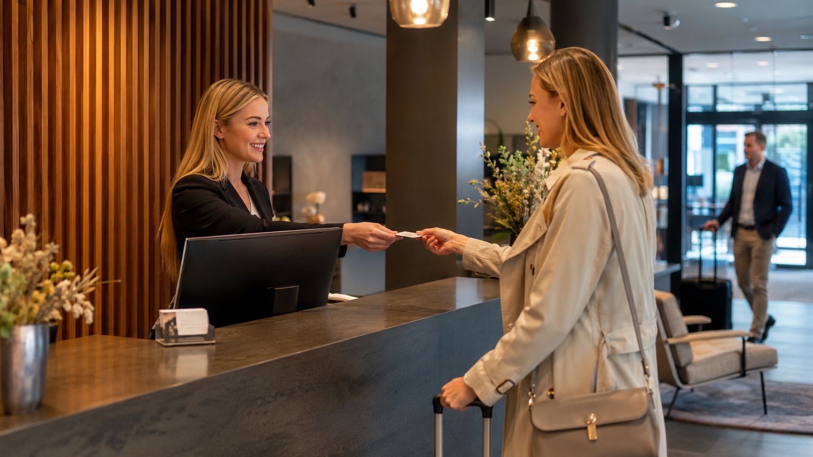 Ankommen an der Réception in einem Ostschweizer Hotel