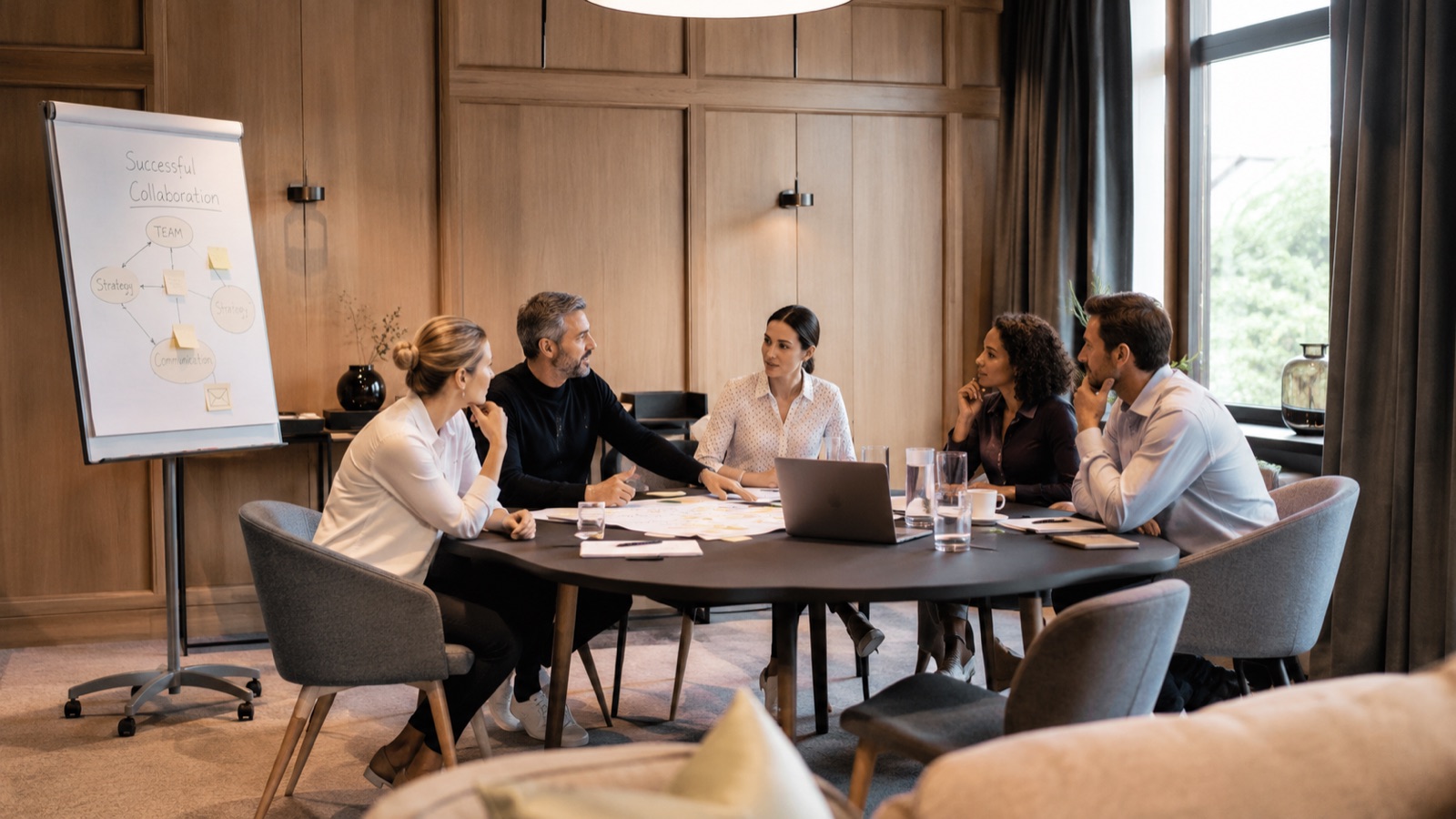 Workshop im Hotelumfeld – Austauschrunde am Tisch